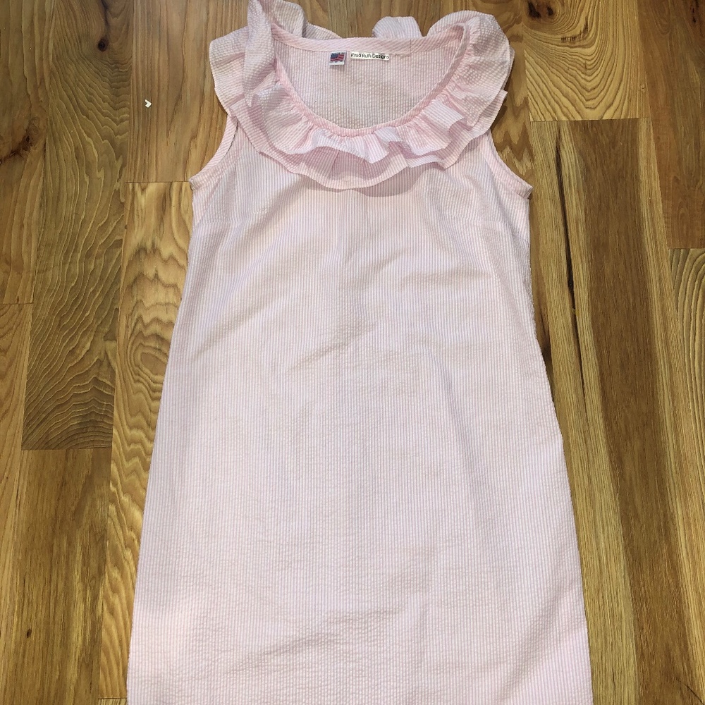 pretty pink and white dress